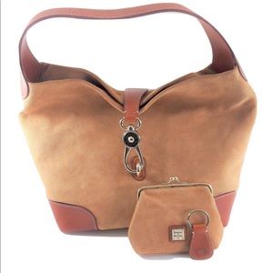 Dooney & Bourke Suede Logo Lock Shoulder Bag